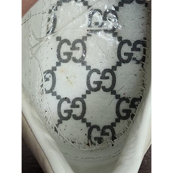 Gucci Ace Low Top Cream GG Embossed Logo Men's Size 38 with Box - Picture 8 of 11
